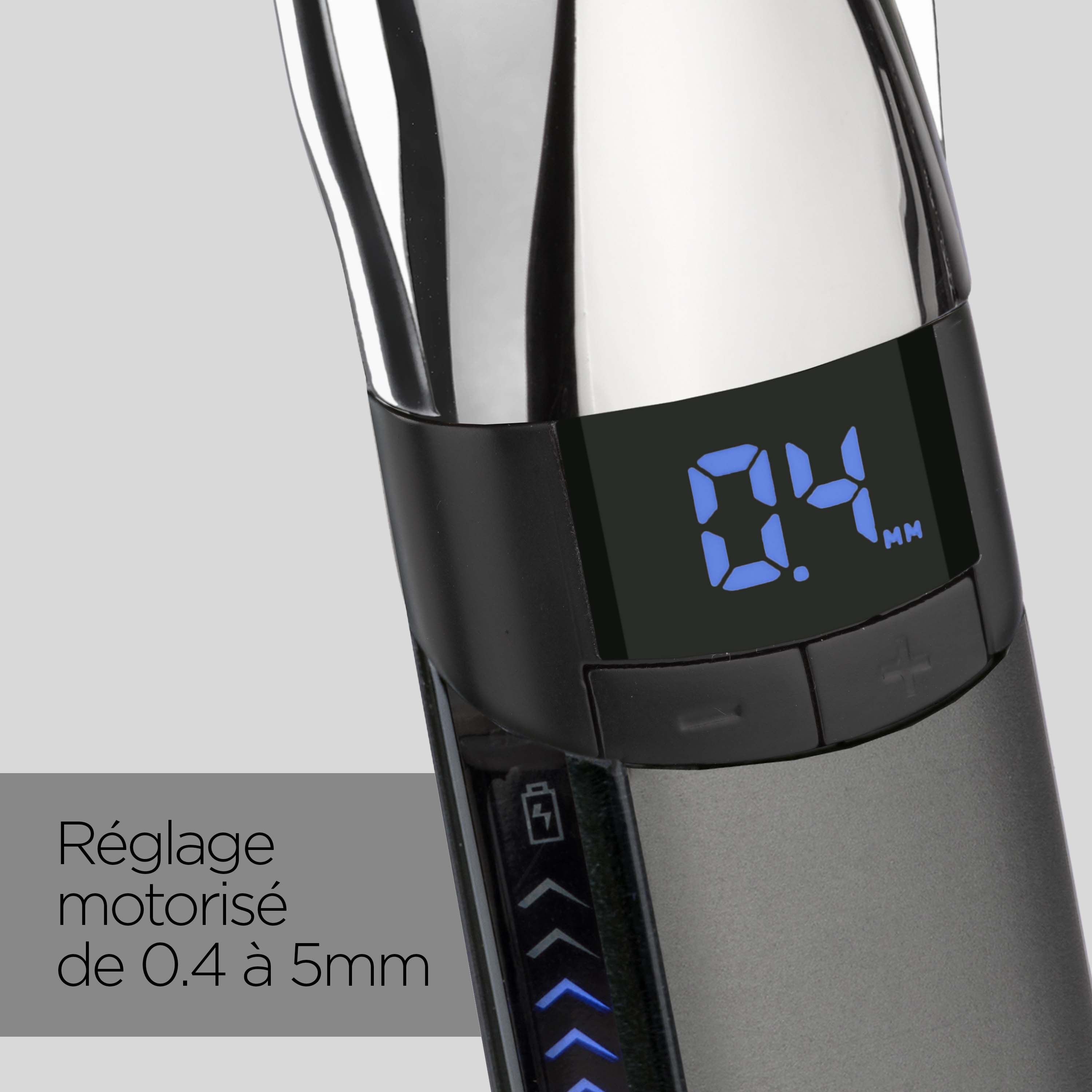 R&eacute;glage motoris&eacute; 
de 0.4 &agrave; 5mm